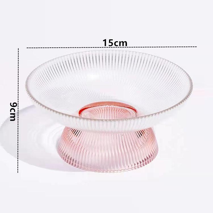 Креативная полосатая стеклянная фруктовая тарелка десертная овсяная салатница украшение для гостиной прозрачная тарелка для хранения конфет и орехов декор