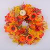 Pumpkin Wreath Sunflower Maple Leaf Decor Artificial Garland Seasonal Atmosphere Thanksgiving Harvest Festival Decor