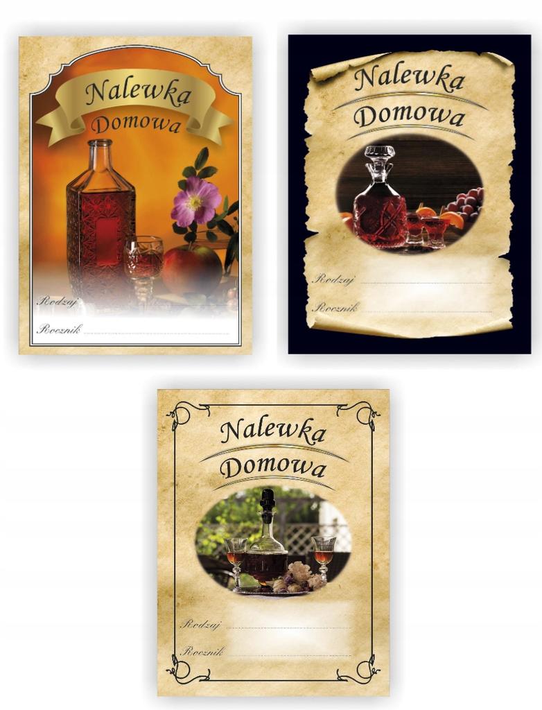 10X Etykieta Naklejka Nalewka Nalewki Domowe Gustowna Na Alkohol Butelki