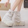 Women's 14cm Platform Martin Boots 2025: Trendy Mid-Calf Buckle Boots for Autumn/Winter