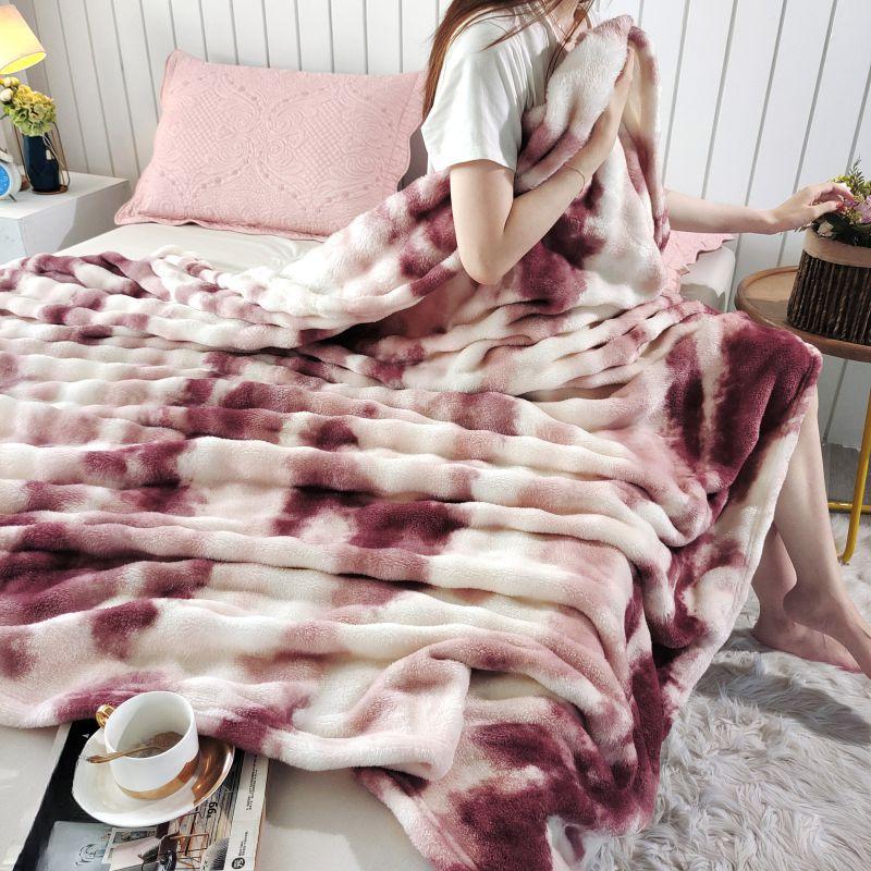 Soft Coral Fleece Blanket Nap Leisure Throw Blanket Air Conditioning Blanket Home Blanket Holiday Gift