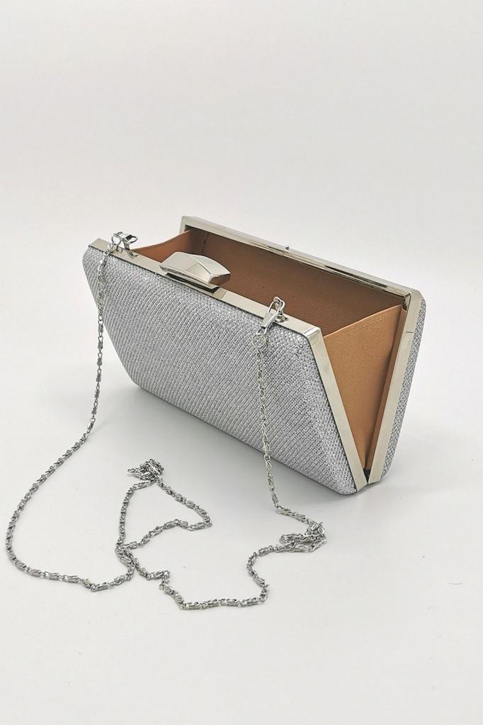 Women's Stylish and Useful Evening Dress Bag Powder Fabric Faux Leather Evening Dress Bag