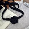 Handmade Crocheted Rose Wool Shawl Solid Color Long Narrow Scarves Knitted Scarf  Spicy Girl