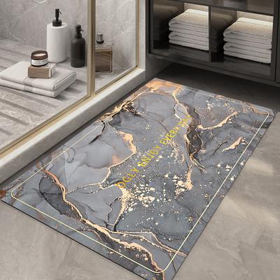 Коврик для пола Diatom Mud Light Luxury Air для ванной комнаты, противоскользящий коврик, мраморный абсорбирующий коврик для ванной комнаты