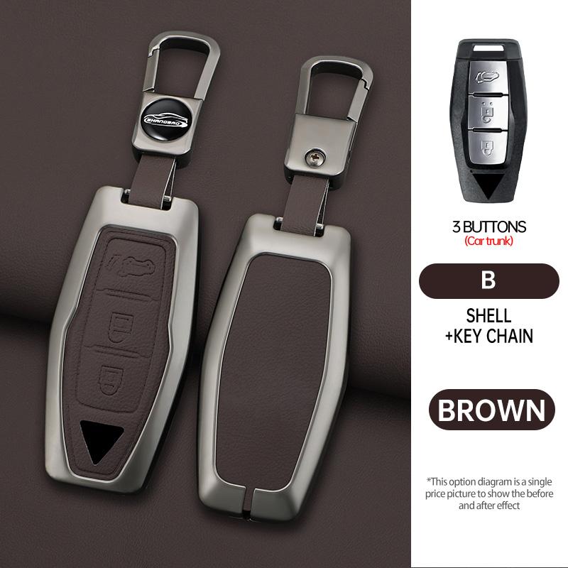 Car 2/3/4Buttons Key Case Cover Holder Chain For Mitsubishi Outlander 2022 2023 Car Interior Accessories