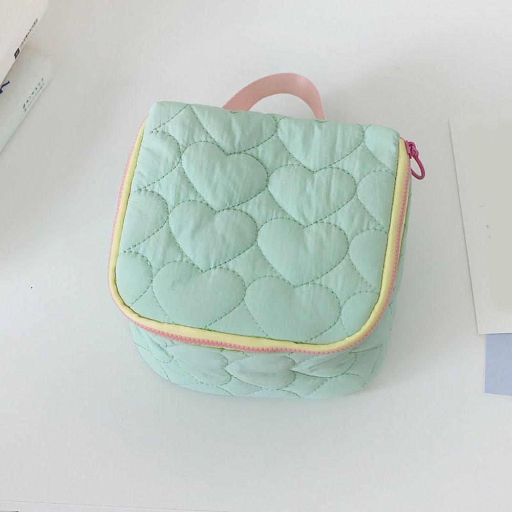 Lovely Love Heart  Cosmetic Bag INS Makeup  Bag  Earphones Lipstick Sanitary Napkins