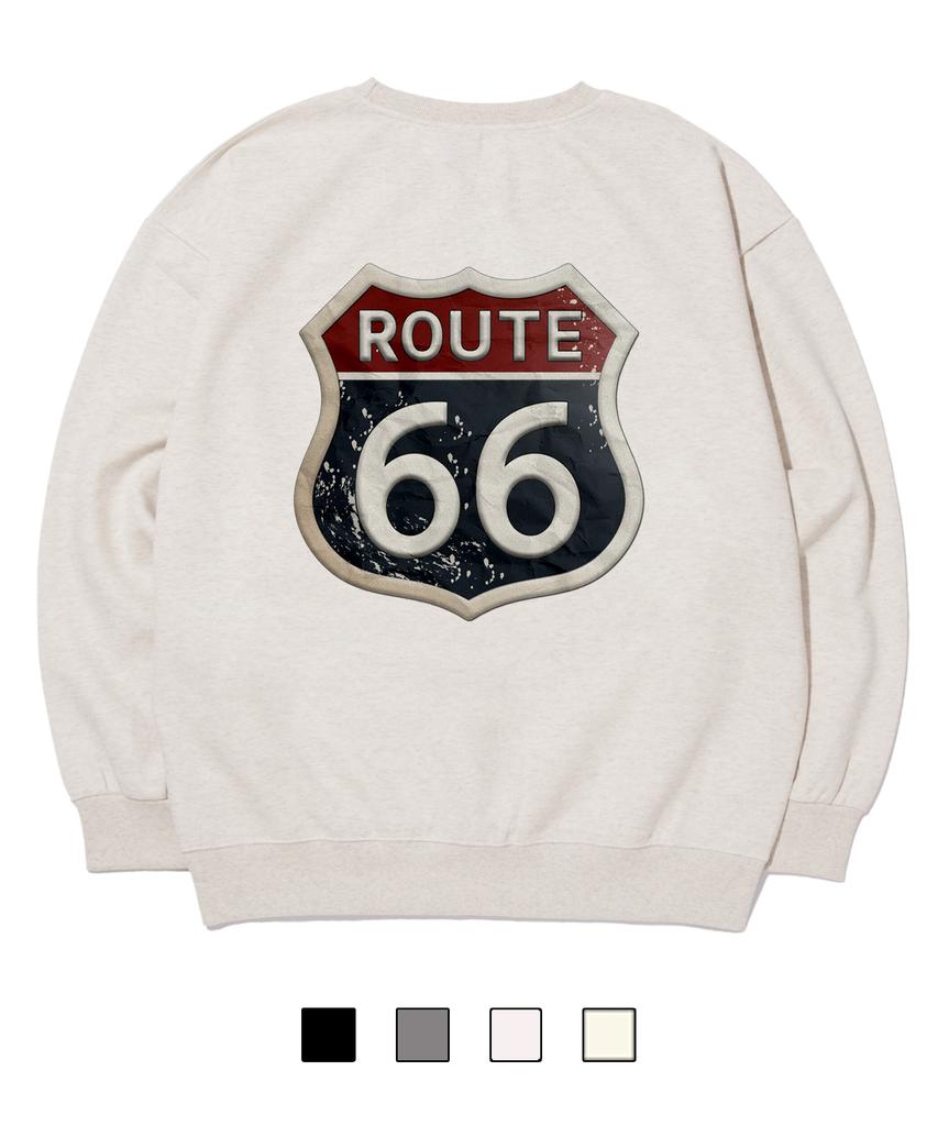 CREAM SODA LAB Sign Route 66 Sweatshirt (Type A)
