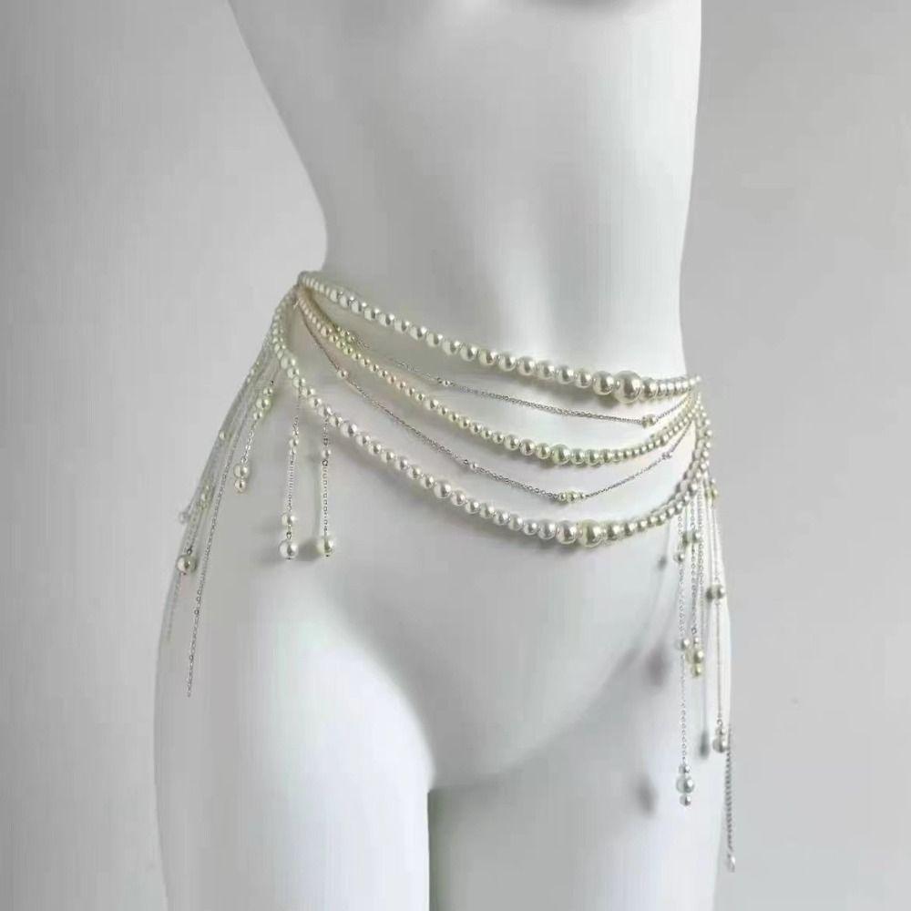 Elegant Pearl Waist Chains Versatile Hip Chain Fashion Body Jewelry Women