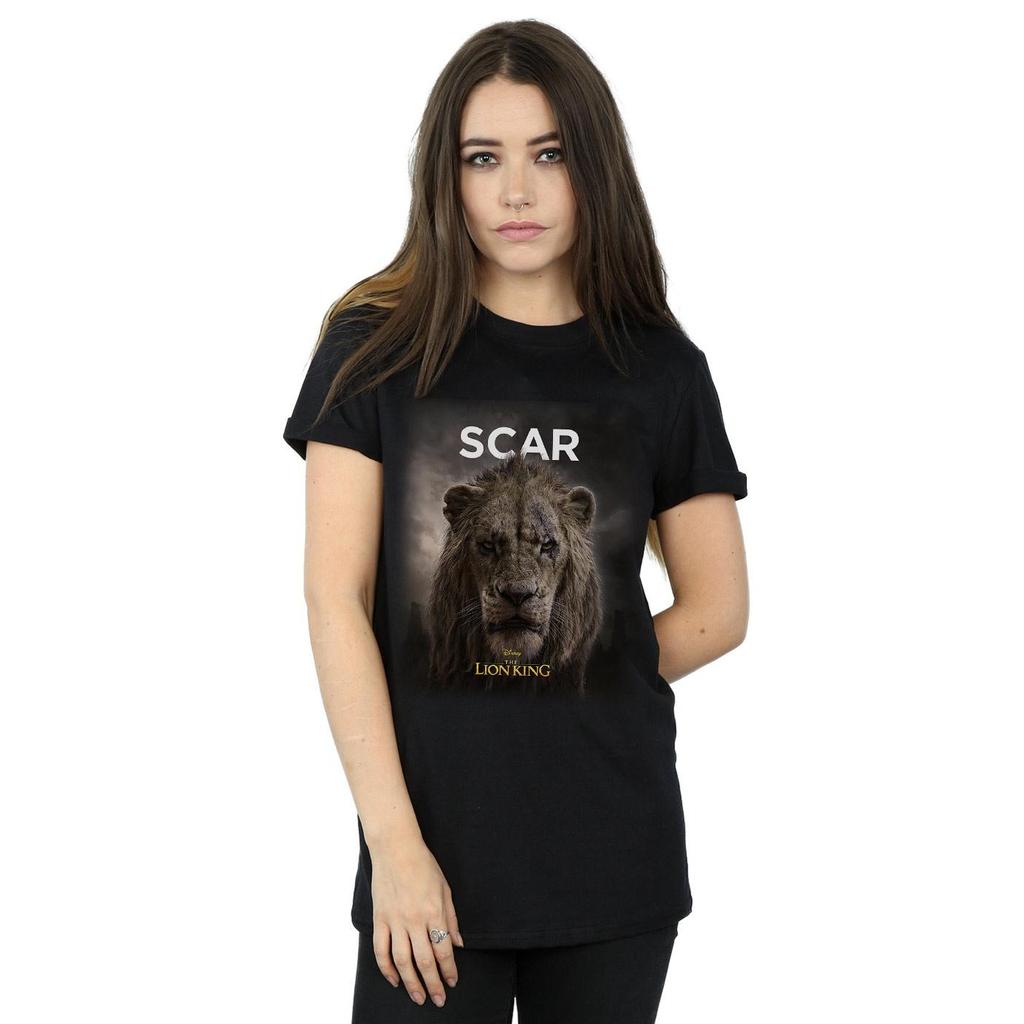 Disney Womens/Ladies The Lion King Movie Scar Poster Cotton Boyfriend T-Shirt