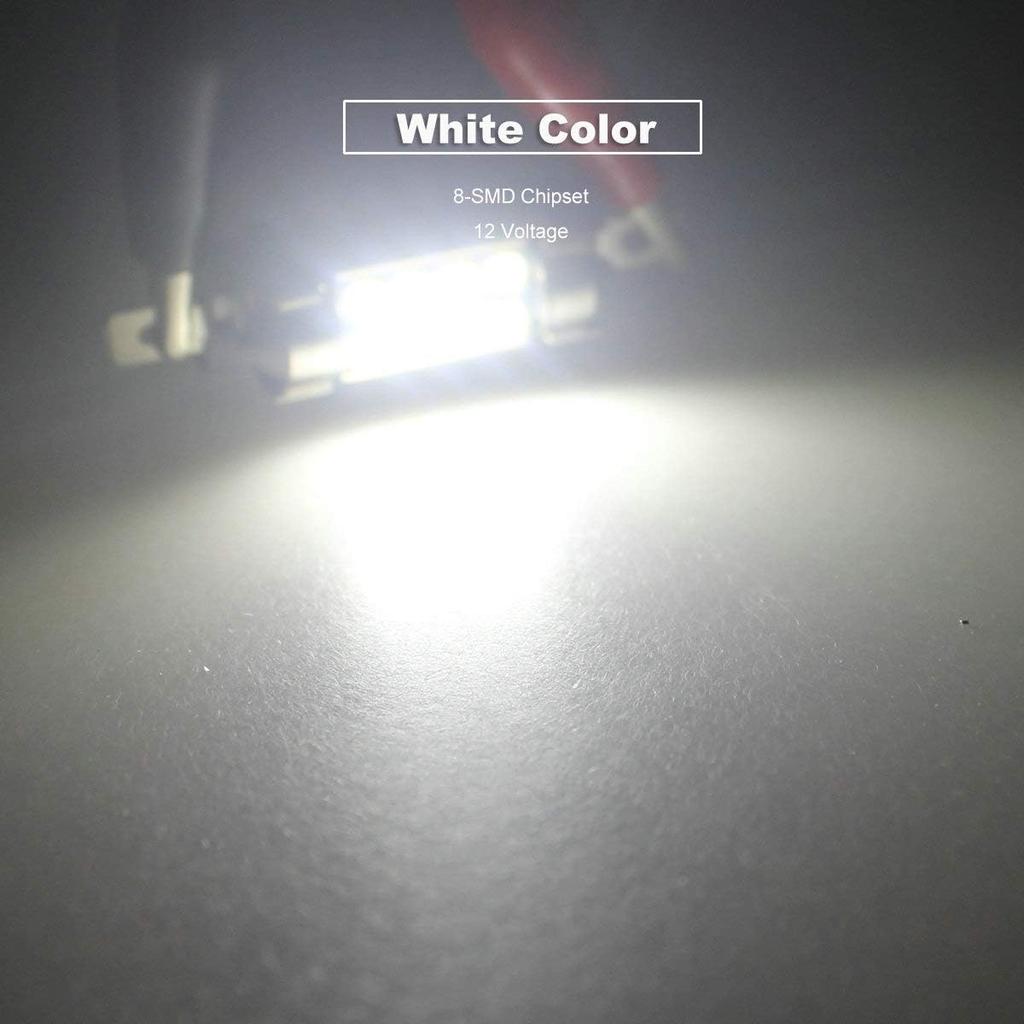 12V 36MM Festoon 6418 DE3423 DE3425 6000K White Extra Bright LED Bulbs For Car Interior Lights License Plate Map Dome Trunk Door Courtesy Light 8-SMD