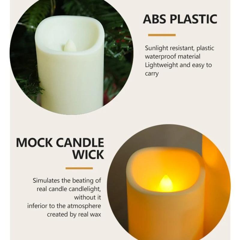 9/12/24 шт. Беспламенная светодиодная свеча, креативная свеча для загадывания желаний, рождественская декоративная колонная свеча, искусственная пластиковая свеча, работающая от батареек, для дома, свадьбы