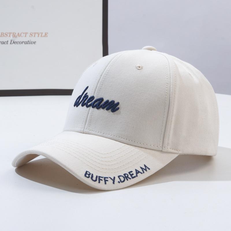 Hat Women's Summer New Hardtop Baseball Hat Men's Fashion Letter Embroidered Sunscreen Duck Tongue Hat Couple Hat