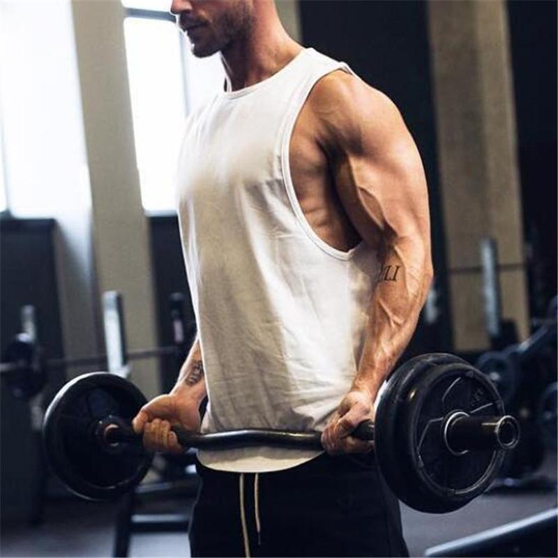 GYM ANIMAL Спортивная одежда Бодибилдинг Майки Мужская рубашка Одежда для фитнеса Жилет Синглетная рубашка без рукавов Однотонная хлопковая майка с мышцами