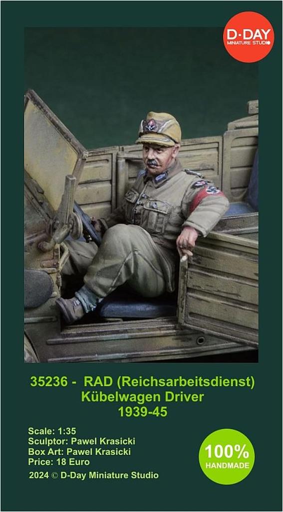 Миниатюрный немецкий RAD на Kubelwagen из смолы DD35236 D-Day 1/35 1939-1945