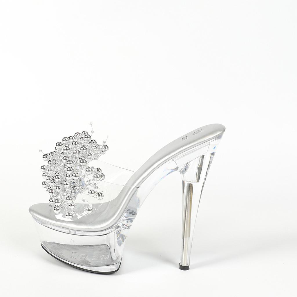 Женские сексуальные туфли на высоком каблуке 15 см, прозрачные хрустальные туфли, свадебные туфли, банкетные красные свадебные туфли LFD-190-D9