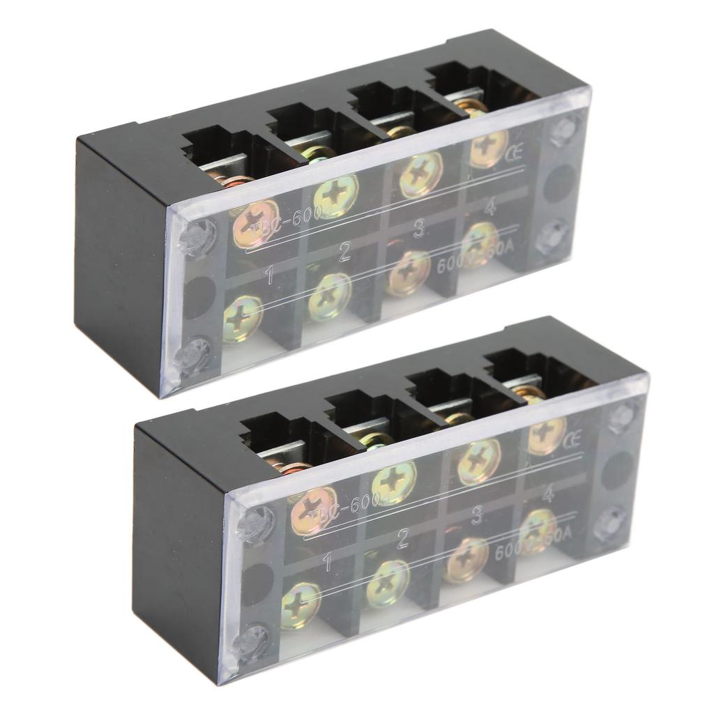 Terminal Strip Block Large Current Easy Wiring Ground Circuit Terminal Block 600V 60A 4 Positions