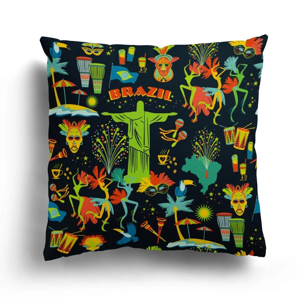 Fashion Pillowcase Bedroom Cushion Cover Home Decoration Sofa Green Plant Colorful Leaf Flower Series