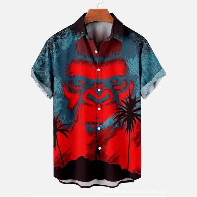Men's Hawaiian Gorilla Monster Summer Beach Shirt