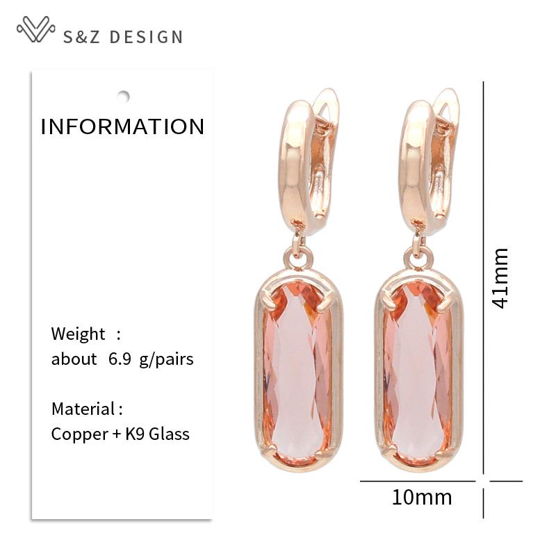 Classic Elegant Oval Egg Shape Cubic Zirconia Drop Earrings For Women Girl Wedding Party Fashion Jewelry Rose Gold Color Eardrop