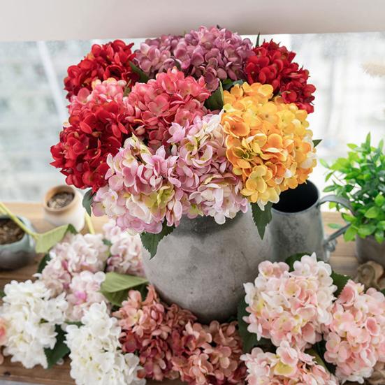 Искусственные цветы гортензии Yousheng Искусственные цветы гортензии со стеблем Устойчивые к ультрафиолетовому излучению искусственные цветы для улицы Ваза Свадебные букеты Центральные украшения