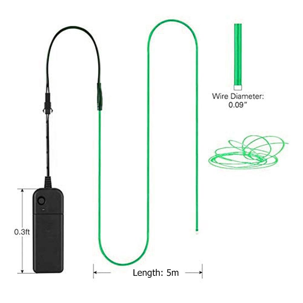 Светящаяся ультра-яркая гибкая светящаяся линия, веревочная трубка, неоновая коробка для батарей, набор костюмов «сделай сам», декор одежды