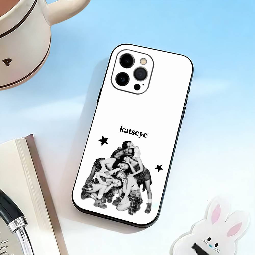 Group singer-KATSEYE Phone Case For iPhone 17,16,15,14,13,12,11 Plus,Pro Max,XS,Soft Silicone Black Cover