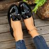 2024 Autumn Small Leather Shoes Women's British Style Patent Leather Bow Single Shoes Women's College Style Loafers Women