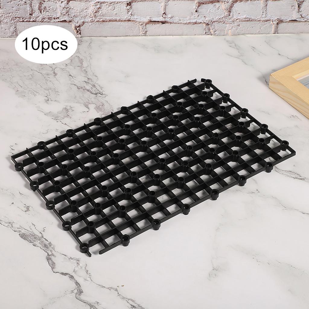 10Pcs Plastic Splicing Aquarium Filter Bottom Grid Plate Screen for Aquarium Fish Tank UseBlack