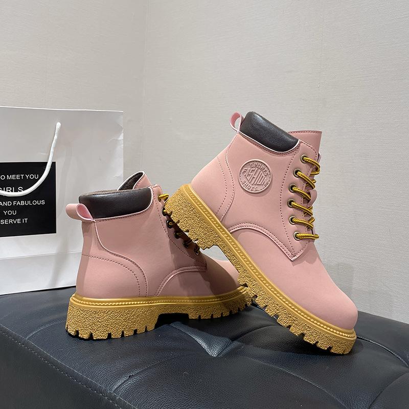 Ботинки Martin ретро локомотив женские осенние универсальные большие желтые ботинки в британском стиле кожаные короткие ботинки на толстой подошве