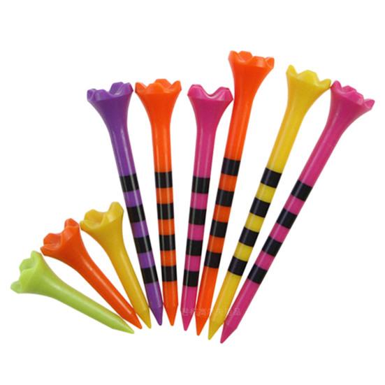 10Pcs 38/70/82MM Golf Tee Striped Height Adjustable Sharp Tip Plastic Golf Ball Holder Golf Training Aid Spike Kit Golf Accessories Golfer Gifts
