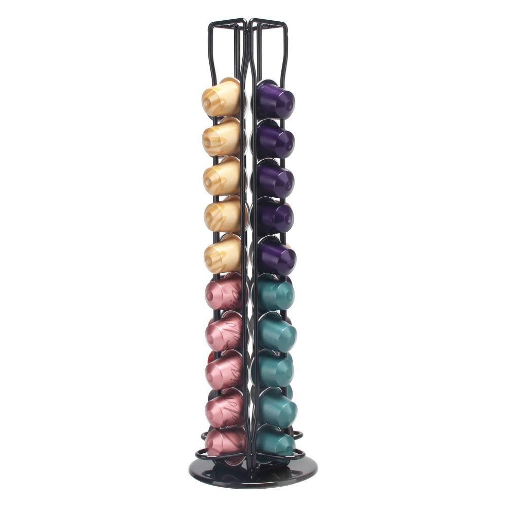 360 Degree Rotatable Coffee Capsules Holder Plating Coffee Capsule Rack Tower Coffee Tools