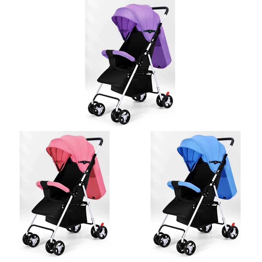Stylish Baby Stroller In Soft Colors Comfortable Transport Convenient Folding