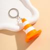 Mini Traffic Cone Keychain Funny Orange Roadblock Keyring Cute Simulation Bag Charm Creative Car Pendant Novelty Toy Gift Item