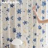 1 шт. NAPEARL Скандинавский стиль 90% Блэкаут Шторы Ручная роспись Звезда и Луна Печатные Детские Шторы для Спальни Гостиной Окна для Домашнего Декора