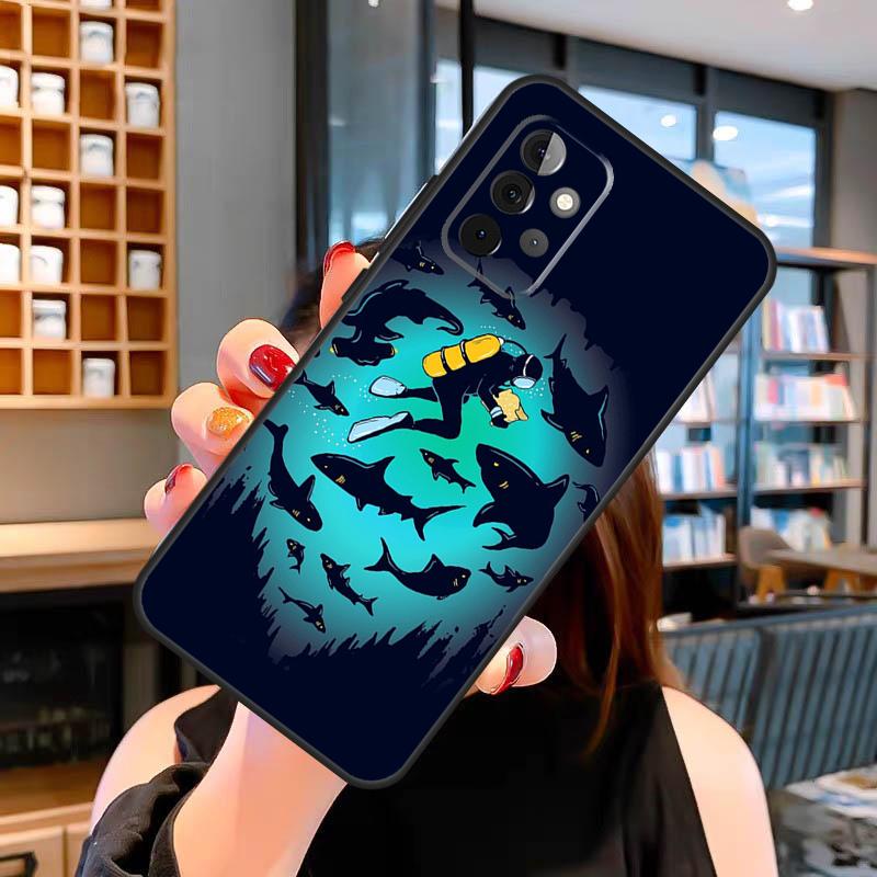 Scuba Diving Diver Case For Samsung Galaxy A05 A16 A56 A36 A26 A54 A34 A14 A52 A32 A12 A13 A33 A53 A15 A35 A55