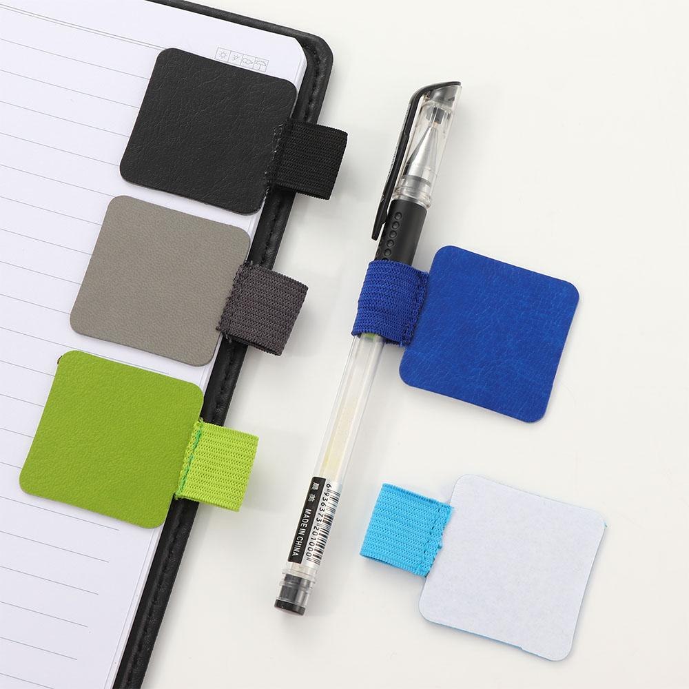 Desk PU Leather Notebooks Clipboards Office Accessories Clip Pencil Holder Pen Organizer Pen Clips