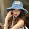 Big Brimmed Denim Bucket Hat Sunscreen Sunscreen Hat Fashion Jeans Fisherman Hat  Lady
