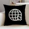 PGrid Earth Icons Cushion Cover Natural Linen Pillowcase Set AllinOne Decor for Sofa Bedroom  Chair