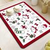 1 Piece of Christmas Series Kitchen Washbasin, Home Drain Mat, Absorbent Soft Pad, Bowl, Plate, Cup, Wash Free Tea Bar Mat