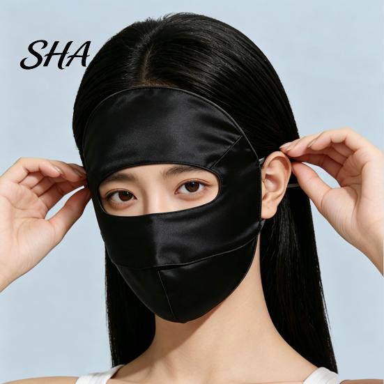 Silk Sun Protection Face Mask Full for Women, Breathable UV Shield Lightweight Running with Adjustable Straps Outdoor Hiking And Summer Sports