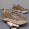 Men's Shoes 2025 Autumn New Men's Leather Breathable Soft-soled Sports Shoes Trend Versatile Fashion Casual Board Shoes Men
