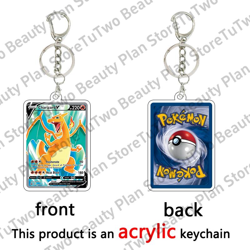Anime Cartoon Venusaur Bulbasaur Charizard Mewtwo Pocket Monsters Acrylic Keychain Accessories Pendant Key Ring Charm Gifts Toys
