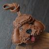 Teddy Dog Original Design Handmade Leather Car Key Bag Pendant Cute Premium Women's Gift Keychain