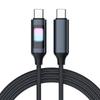 Плетеный USB-C кабель 100 Вт с быстрой зарядкой и цветным дышащим светом для Apple и Huawei 15/17