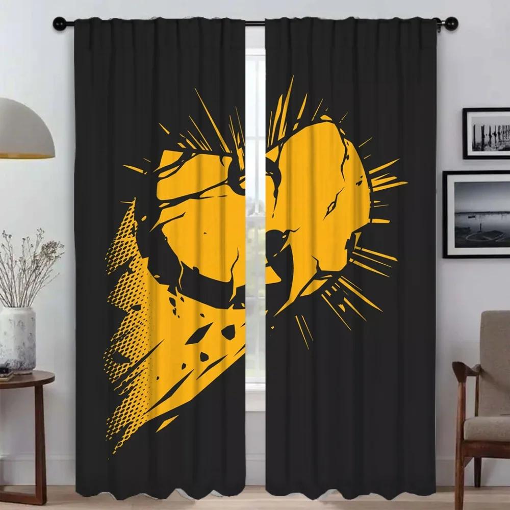 Набор из 2 штор с изображением Wu-Tang Clan для гостиной, Хэллоуина, тюлевые шторы для спальни, домашний интерьер, из полиэстера