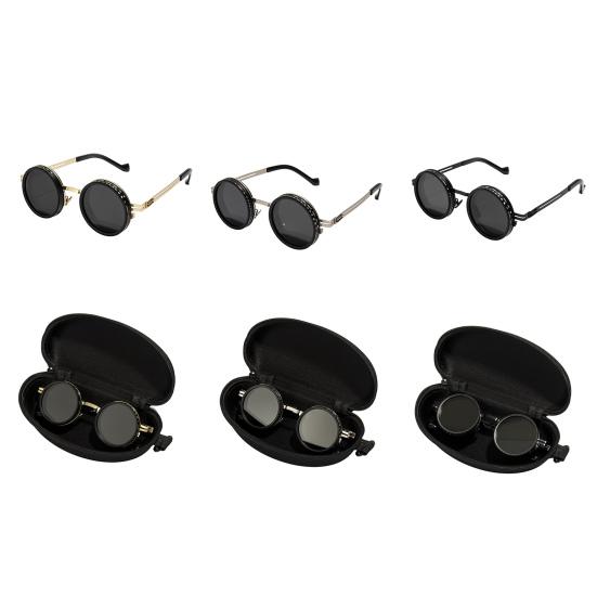Круглые солнцезащитные очки Черная отделка ND-фильтры Поляризованные линзы Защита от УФ-лучей Четкость Очки Модные аксессуары