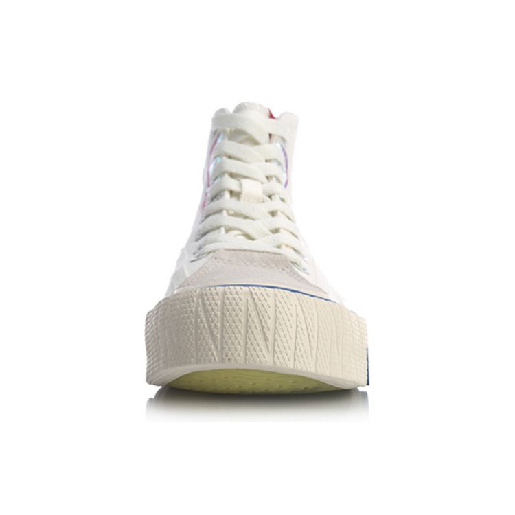 Li Ning We I Canvas Hi Cartoon Нескользящие износостойкие высокие кроссовки для скейтбординга Женские кроссовки для скейтбординга Белые серые AGCQ202-2