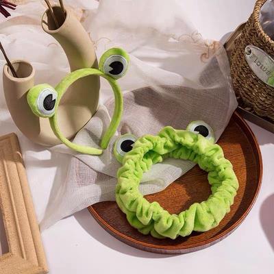Забавный макияж лягушки Коралловый флисовый ободок Широкополые эластичные повязки для волос Милые повязки для волос для девочек Аксессуары для волос Повязка для волос для девочек