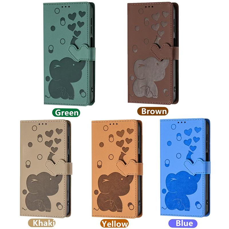 Кошелек Кожаный Милый Чехол Слон Для Xiao Mi Redmi Note 13 ProPlus 12 12S 11 10 Pro Mi 11T 12T 13T Pro Redmi 12 13 13C Чехол