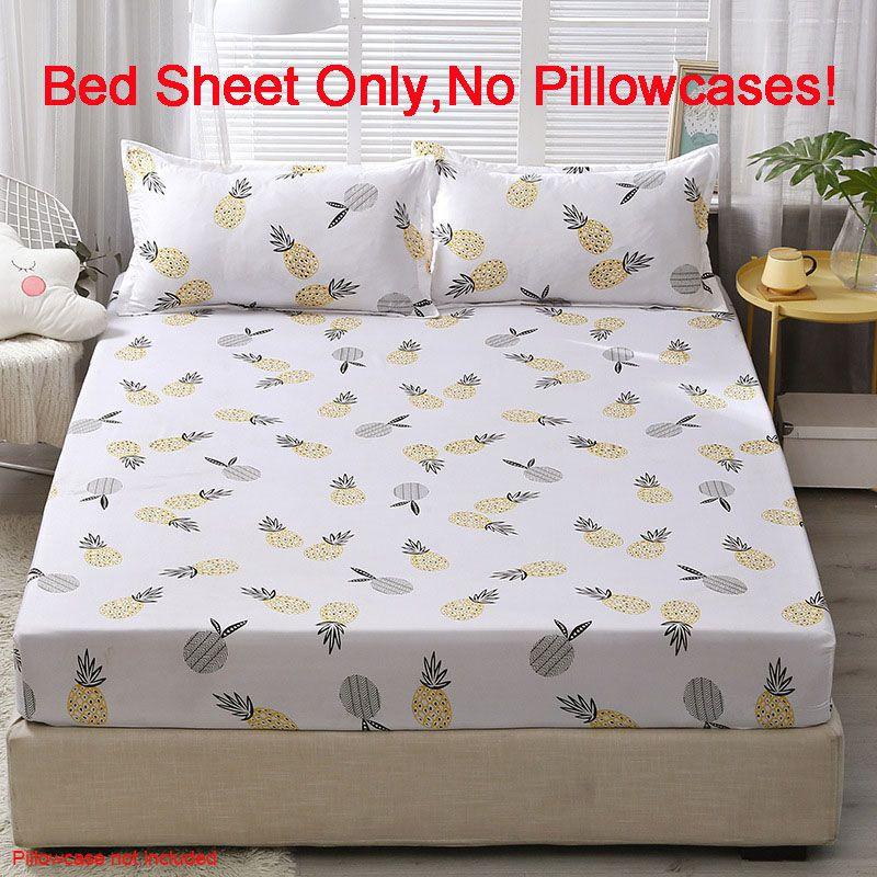 Sheet Bed Fitted Cover Without Pillowcase Floral Printed Single King Double